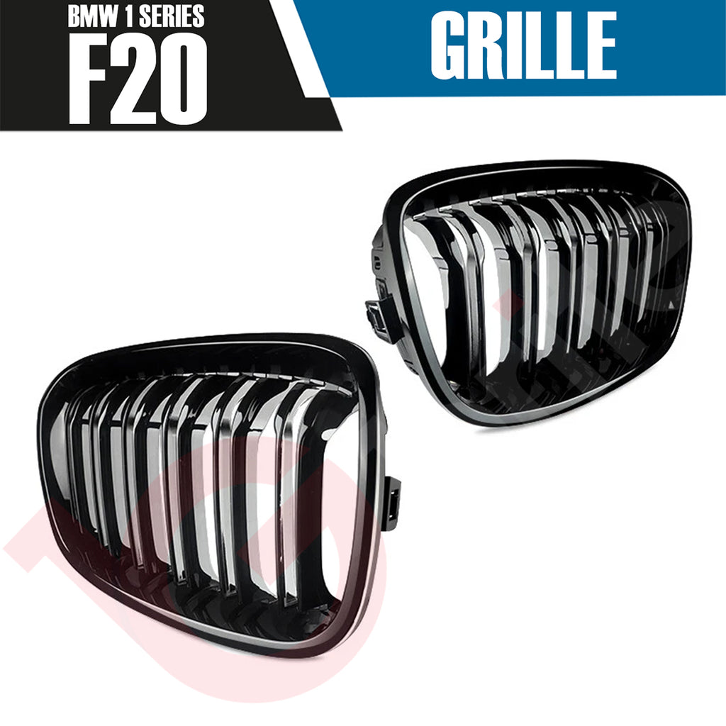 BMW 10 SERIES F20 F21 PRE-LCI 2010-2014 GLOSS BLACK DOUBLE SLAT FRONT KIDNEY GRILLE