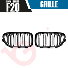 Load image into Gallery viewer, BMW 1 SERIES F20 F21 LCI 2015-2019 GLOSS BLACK DOUBLE SLAT FRONT KIDNEY GRILLE