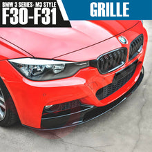 Load image into Gallery viewer, BMW 3 SERIES F30 F31 2012-2018 GLOSS BLACK DOUBLE SLAT M3 STYLE FRONT KIDNEY GRILLE