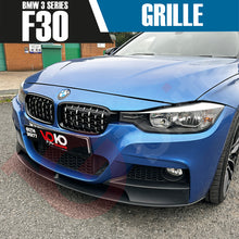 Load image into Gallery viewer, BMW 3 SERIES F30 F31 2012-2018 GLOSS BLACK &amp; CHROME DIAMOND CUT FRONT KIDNEY GRILLE