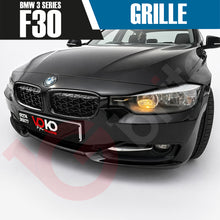 Load image into Gallery viewer, BMW 3 SERIES F30 F31 2012-2018 GLOSS BLACK DIAMOND CUT STYLE FRONT KIDNEY GRILLE