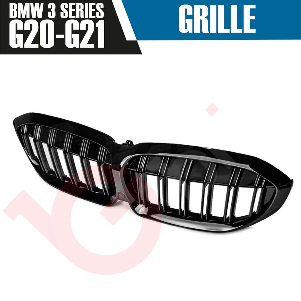 BMW 3 SERIES G20 G21 2019-2022 GLOSS BLACK M3 STYLE FRONT KIDNEY GRILLE