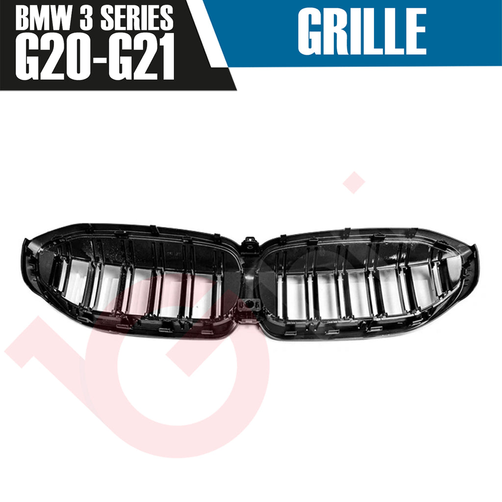 BMW 3 SERIES G20 G21 2019-2022 GLOSS BLACK M3 STYLE FRONT KIDNEY GRILLE