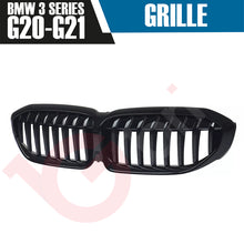 Load image into Gallery viewer, BMW 3 SERIES G20 G21 2019-2022 GLOSS BLACK SINGLE SLAT M3 STYLE FRONT KIDNEY GRILLE