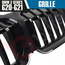 Load image into Gallery viewer, BMW 3 SERIES G20 G21 2019-2022 GLOSS BLACK SINGLE SLAT M3 STYLE FRONT KIDNEY GRILLE