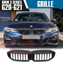 Load image into Gallery viewer, BMW 3 SERIES G20 G21 2019-2022 GLOSS BLACK SINGLE SLAT M3 STYLE FRONT KIDNEY GRILLE