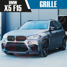 Load image into Gallery viewer, BMW X5 F15 X6 F16 2014-2017 GLOSS BLACK DOUBLE SLAT STYLE FRONT KIDNEY GRILLE
