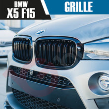 Load image into Gallery viewer, BMW X5 F15 X6 F16 2014-2017 GLOSS BLACK DOUBLE SLAT STYLE FRONT KIDNEY GRILLE