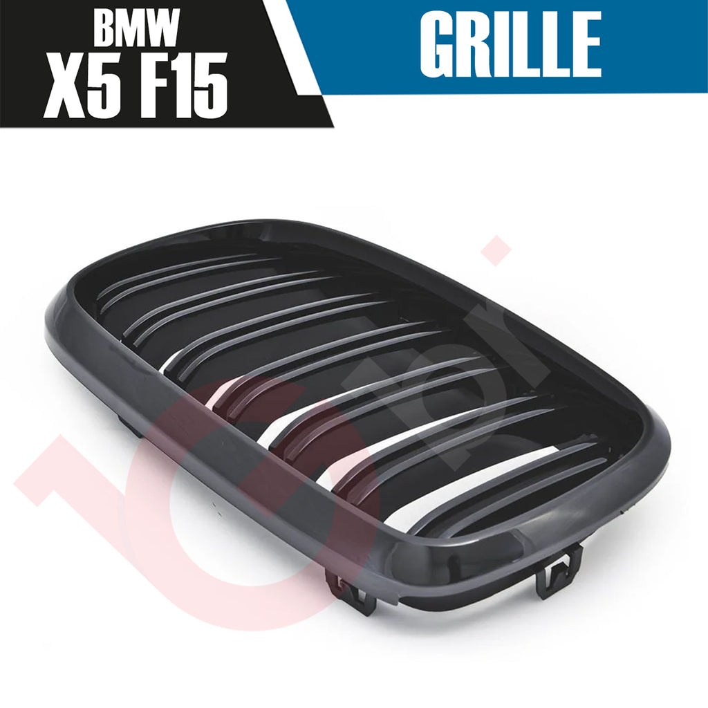 BMW X5 F15 X6 F16 2014-2017 GLOSS BLACK DOUBLE SLAT STYLE FRONT KIDNEY GRILLE