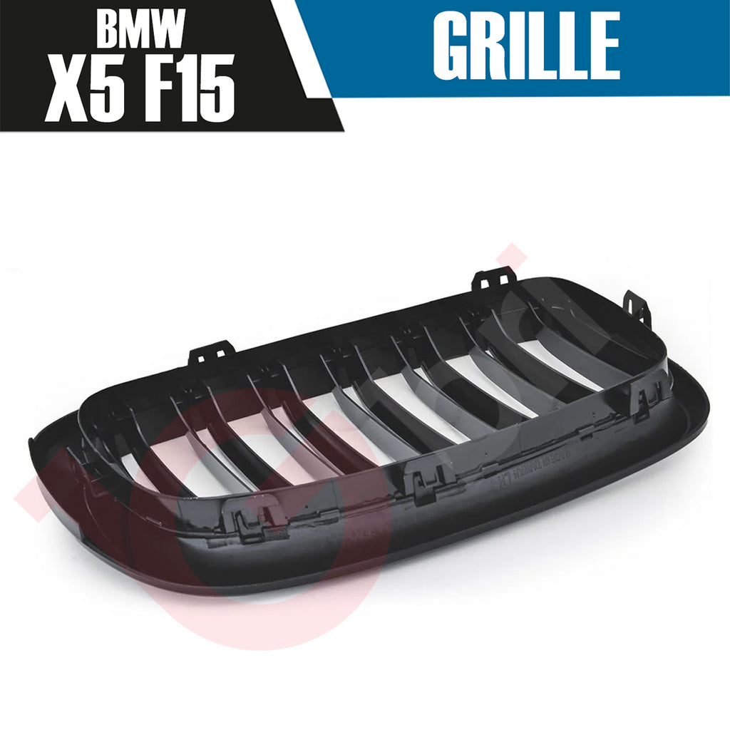 BMW X5 F15 X6 F16 2014-2017 GLOSS BLACK DOUBLE SLAT STYLE FRONT KIDNEY GRILLE