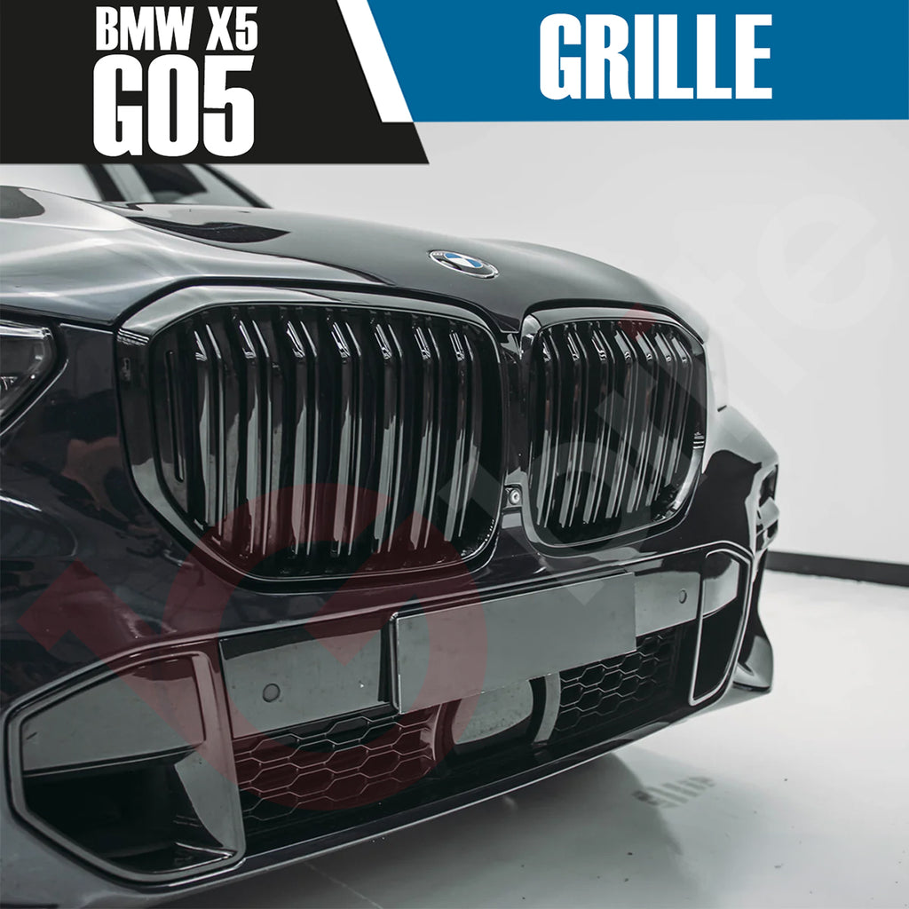 BMW X5 G05 2019-2022 GLOSS BLACK DOUBLE SLAT STYLE FRONT KIDNEY GRILLE