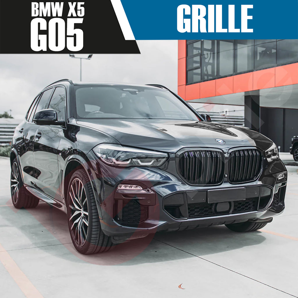 BMW X5 G05 2019-2022 GLOSS BLACK DOUBLE SLAT STYLE FRONT KIDNEY GRILLE