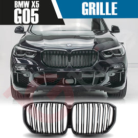 BMW X5 G05 2019-2022 GLOSS BLACK DOUBLE SLAT STYLE FRONT KIDNEY GRILLE