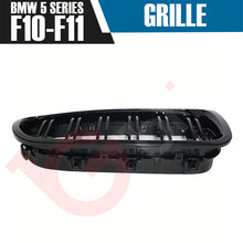 Load image into Gallery viewer, BMW 5 SERIES F10 F11 2010-2016 GLOSS BLACK DOUBLE SLAT STYLE FRONT KIDNEY GRILLE