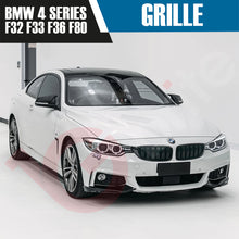 Load image into Gallery viewer, BMW 4 SERIES F32 F33 F36 2010-2016 GLOSS BLACK DOUBLE SLAT M4 STYLE FRONT KIDNEY GRILLE (Copy)