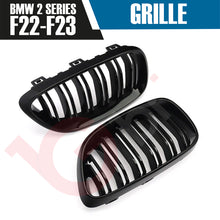 Load image into Gallery viewer, BMW 2 SERIES F22 F23 2014-2018 GLOSS BLACK DOUBLE SLAT M4 STYLE FRONT KIDNEY GRILLE