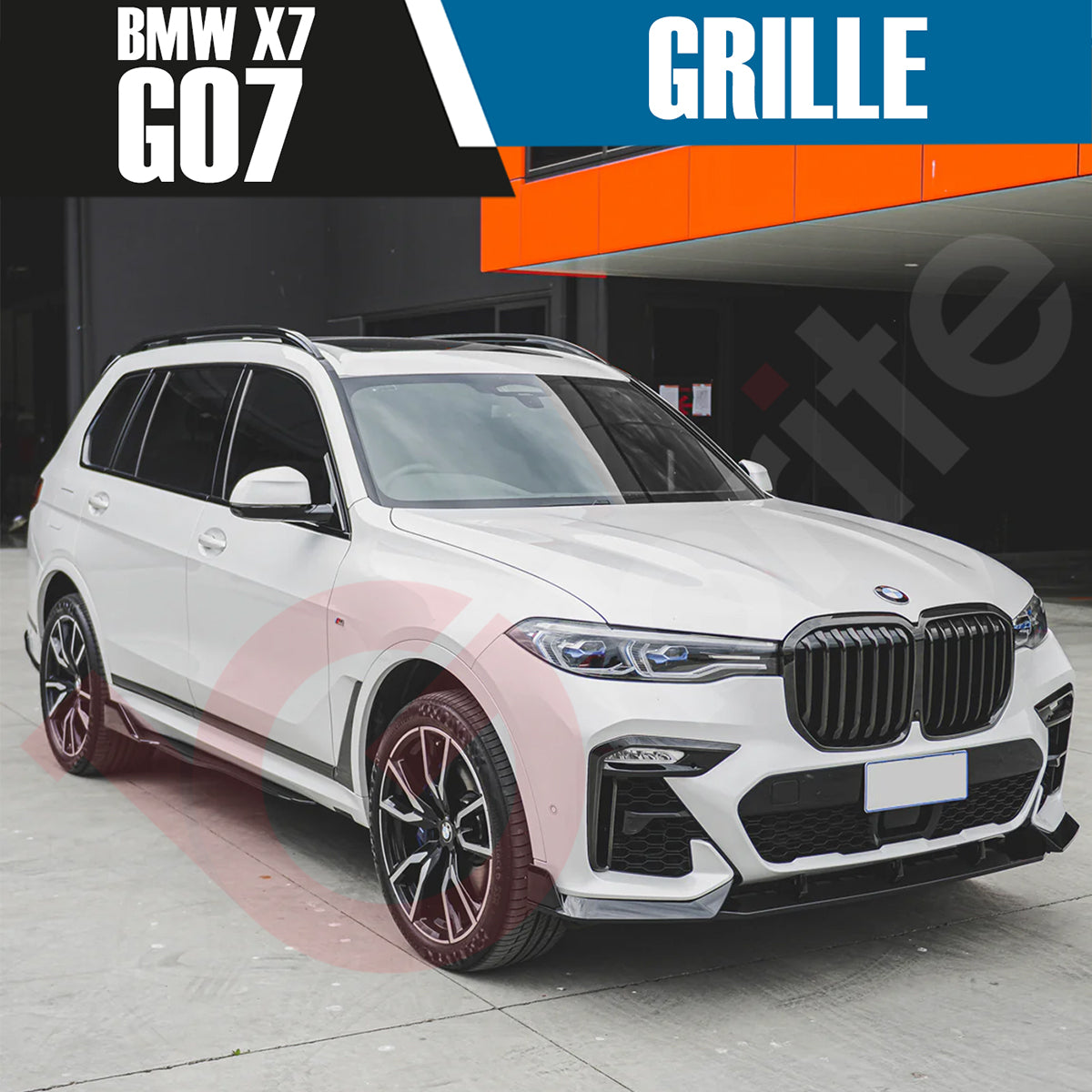 BMW X7 G07 2019-2022 GLOSS BLACK SINGLE SLAT STYLE FRONT KIDNEY GRILLE
