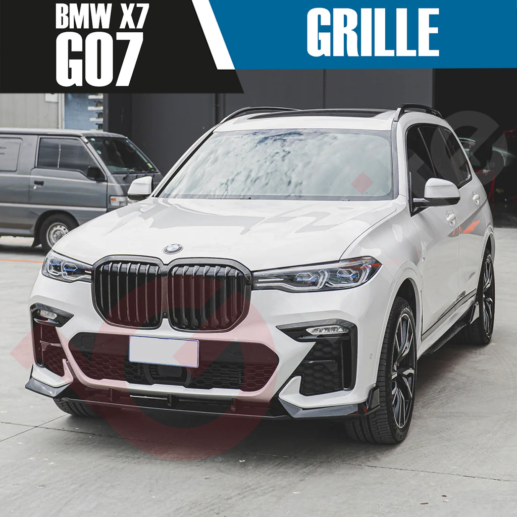 BMW X7 G07 2019-2022 GLOSS BLACK SINGLE SLAT STYLE FRONT KIDNEY GRILLE