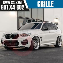 Load image into Gallery viewer, BMW X3 G01 X3M X4 G02 X4M 2018-2022 GLOSS BLACK DOUBLE SLAT STYLE FRONT KIDNEY GRILLE