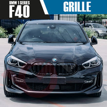 Load image into Gallery viewer, BMW 1 SERIES F40 2019-2023 GLOSS BLACK DOUBLE SLAT STYLE FRONT KIDNEY GRILLE