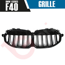 Load image into Gallery viewer, BMW 1 SERIES F40 2019-2023 GLOSS BLACK DOUBLE SLAT STYLE FRONT KIDNEY GRILLE