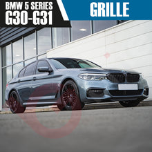 Load image into Gallery viewer, BMW 5 SERIES G30 G31 2017-2020 GLOSS BLACK SINGLE SLAT STYLE FRONT KIDNEY GRILLE