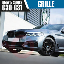 Load image into Gallery viewer, BMW 5 SERIES G30 G31 2017-2020 GLOSS BLACK SINGLE SLAT STYLE FRONT KIDNEY GRILLE
