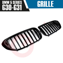 Load image into Gallery viewer, BMW 5 SERIES G30 G31 2017-2020 GLOSS BLACK SINGLE SLAT STYLE FRONT KIDNEY GRILLE