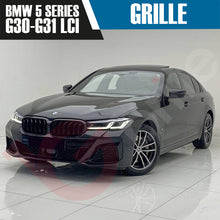 Load image into Gallery viewer, BMW 5 SERIES G30 G31 LCI 2021-2023 GLOSS BLACK DOUBLE SLAT STYLE FRONT KIDNEY GRILLE