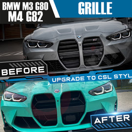BMW G80 M3 G82 G83 M4 GLOSS BLACK CSL FRONT KIDNEY GRILLE 2021+