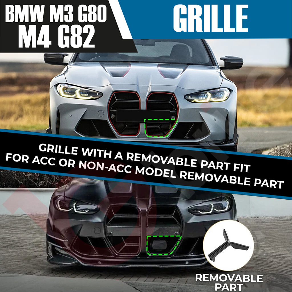 BMW G80 M3 G82 G83 M4 2021+ GLOSSY BLACK CSL STYLE FRONT KIDNEY GRILLE