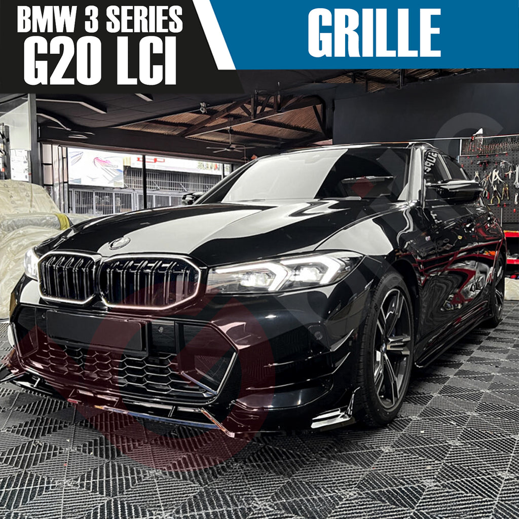 BMW 3 SERIES G20 G21 LCI 2023-2025 DOUBLE SLAT + LED LIGHT FRONT KIDNEY GRILLE