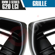 Load image into Gallery viewer, BMW 3 SERIES G20 G21 LCI 2023-2025 DOUBLE SLAT + LED LIGHT FRONT KIDNEY GRILLE