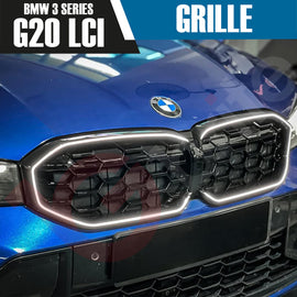 BMW 3 SERIES G20 G21 LCI 2023-2025 DIAMOND STYLE + LED LIGHT FRONT KIDNEY GRILLE
