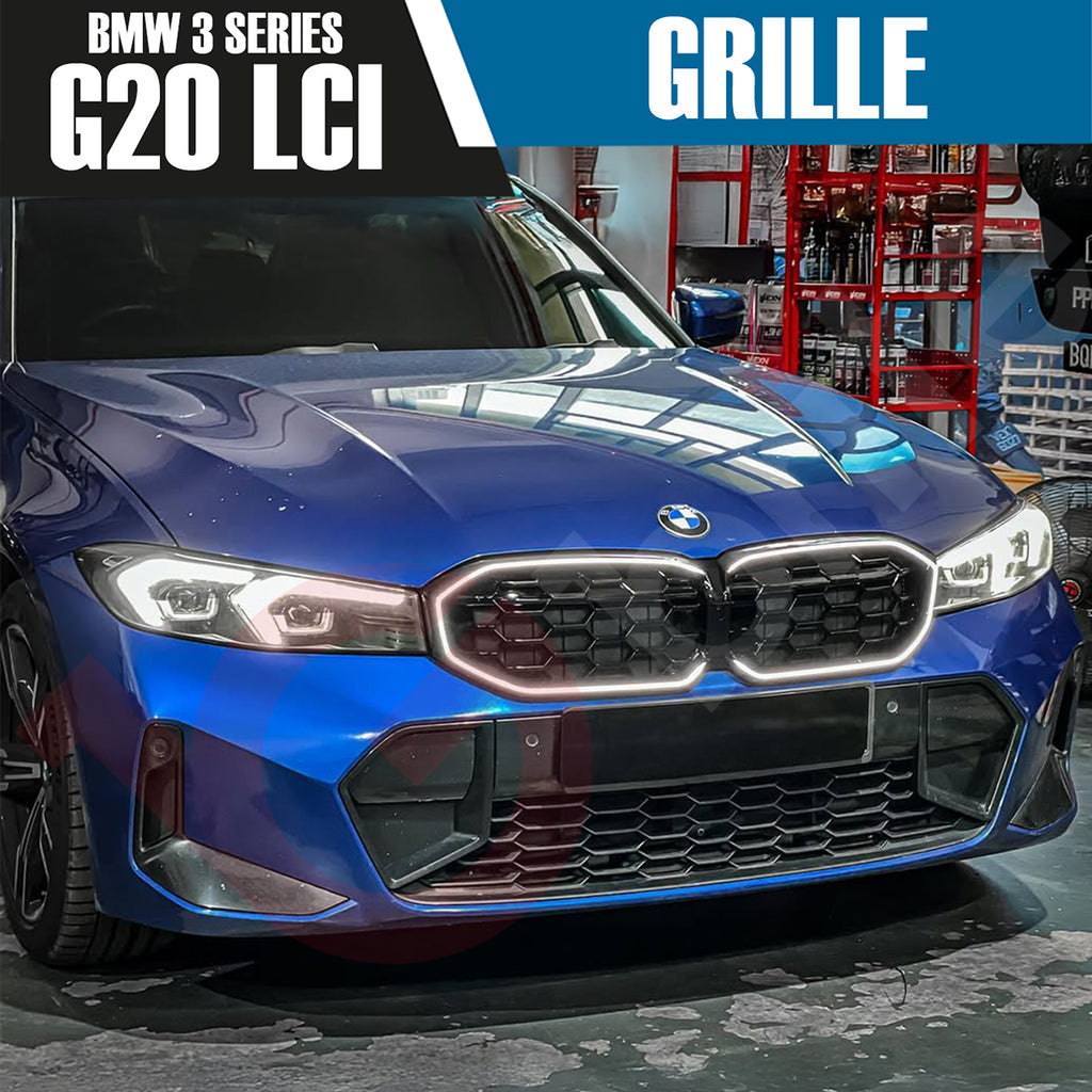 BMW 3 SERIES G20 G21 LCI 2023-2025 DIAMOND STYLE + LED LIGHT FRONT KIDNEY GRILLE