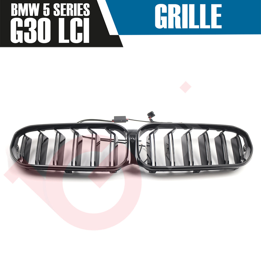 BMW 5 SERIES G30 G31 LCI 2023-2025 DOUBLE SLAT + LED LIGHT FRONT KIDNEY GRILLE