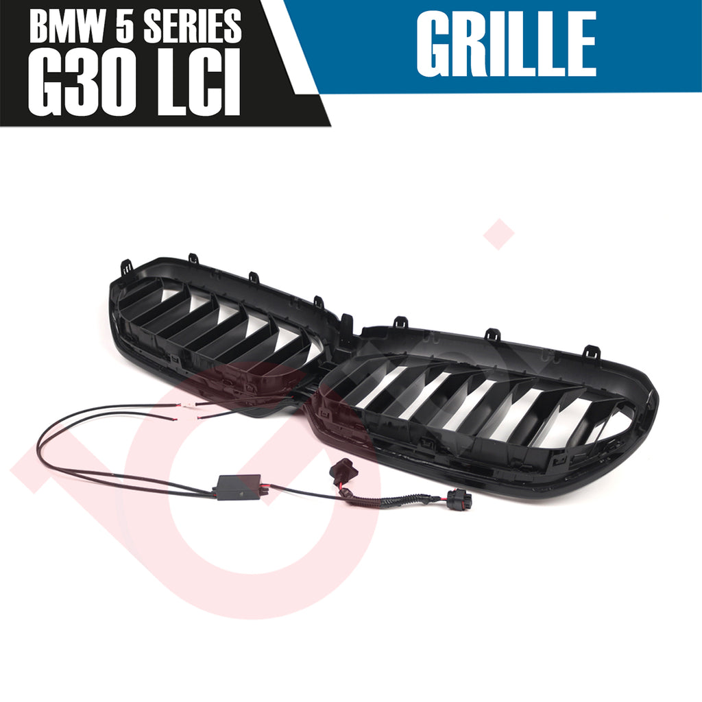 BMW 5 SERIES G30 G31 LCI 2023-2025 DOUBLE SLAT + LED LIGHT FRONT KIDNEY GRILLE