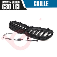 Load image into Gallery viewer, BMW 5 SERIES G30 G31 LCI 2023-2025 DOUBLE SLAT + LED LIGHT FRONT KIDNEY GRILLE