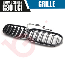 Load image into Gallery viewer, BMW 5 SERIES G30 G31 LCI 2023-2025 DOUBLE SLAT + LED LIGHT FRONT KIDNEY GRILLE