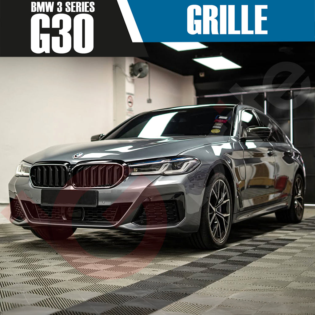 BMW 5 SERIES G30 G31 LCI 2023-2025 DOUBLE SLAT + LED LIGHT FRONT KIDNEY GRILLE