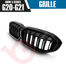 Load image into Gallery viewer, BMW 3 SERIES G20 G21 2019-2022 DOUBLE SLAT STYLE + LED LIGHT FRONT KIDNEY GRILLE