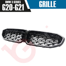 Load image into Gallery viewer, BMW 3 SERIES G20 G21 2019-2022 DIAMOND CUT STYLE + LED LIGHT FRONT KIDNEY GRILLE