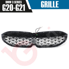 Load image into Gallery viewer, BMW 3 SERIES G20 G21 2019-2022 DIAMOND CUT STYLE + LED LIGHT FRONT KIDNEY GRILLE