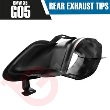 Load image into Gallery viewer, 2x BMW X5 G05 GLOSS BLACK EXHAUST TIPS 2018+ REAR STAINLESS STEEL TAIL PIPE UPGRADE