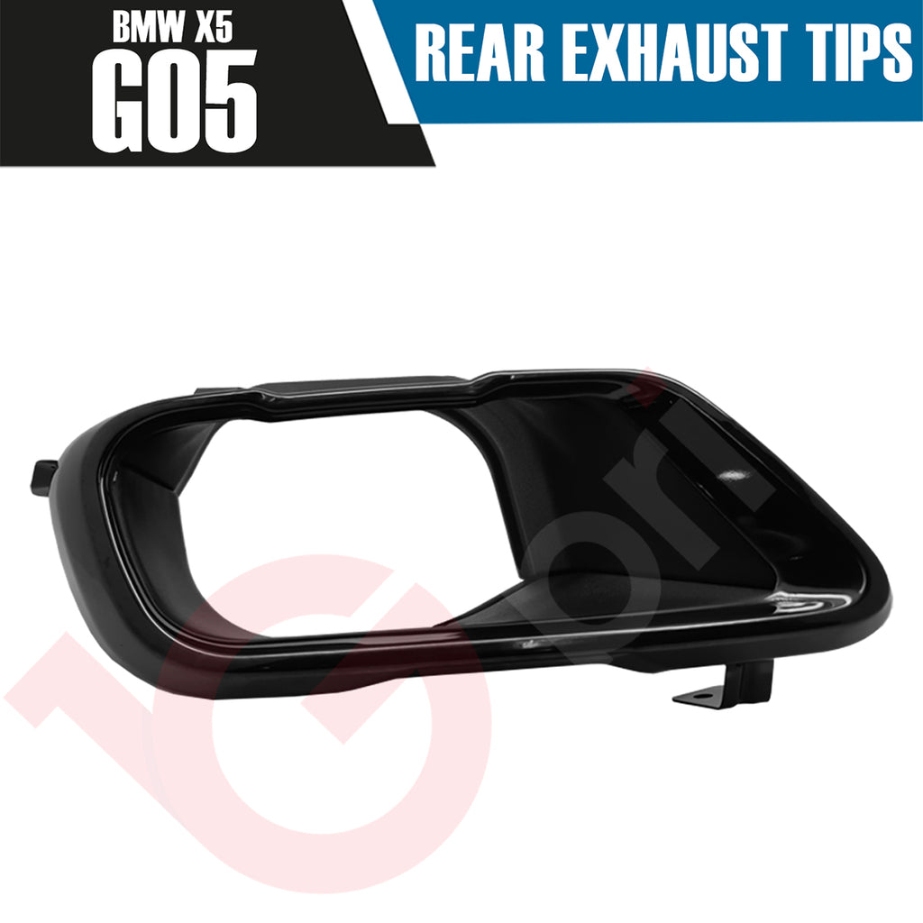 2x BMW X5 G05 GLOSS BLACK EXHAUST TIPS 2018+ REAR STAINLESS STEEL TAIL PIPE UPGRADE