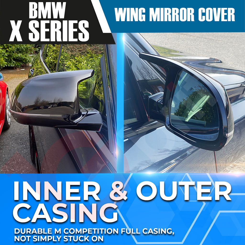 GLOSS BLACK MIRROR CAPS FOR BMW X3 G01 X4 G02 X5 G05 X6 G06 X7 G07 2018+