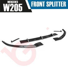 Load image into Gallery viewer, MERCEDES C-Class W205 C205 2015-18 FRONT LIP SPLITTER GLOSS BLACK AMG LINE UPGRADE