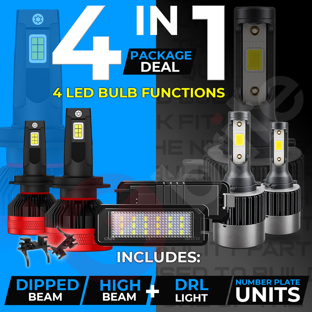 Gbrite VW Caddy MK5 LED Upgrade Kit H7 H15 DRL & Number Plate Lights (2021–2026)
