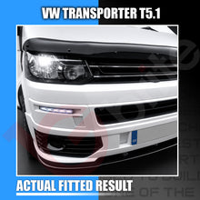 Load image into Gallery viewer, Front lighting close-up on a white VW Transporter T5.1 showing the fitted LED lighting result