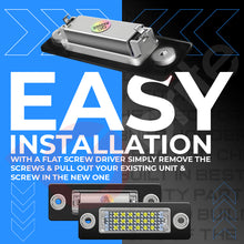 Load image into Gallery viewer, 2x 18 LED NUMBER PLATE LIGHT UNITS 5500K XENON WHITE FOR VW CADDY TRANSPORTER T5 T6